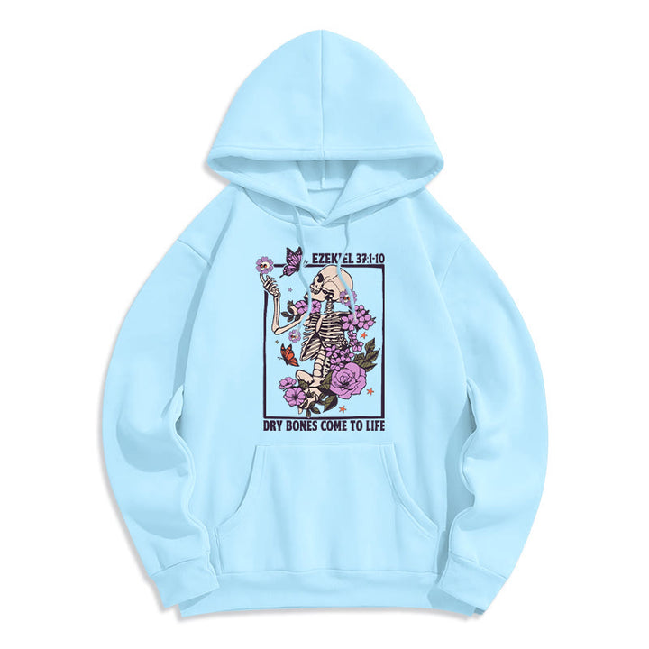 Christianartworkshop Dry Bones Rise in Faith Fleecegefütterter Polyester-Hoodie - Blau - 2XL - image 4