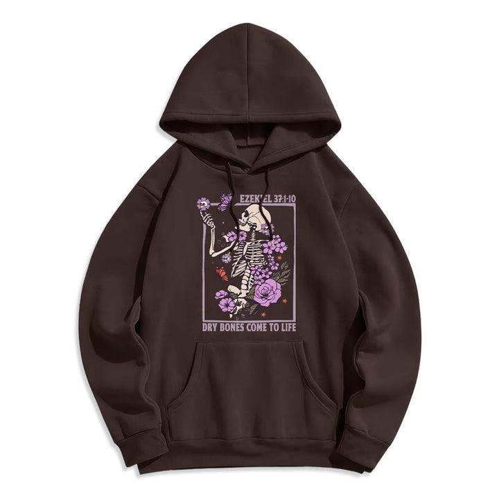 Christianartworkshop Dry Bones Rise in Faith Fleecegefütterter Polyester-Hoodie - Braun - 2XL - image 7