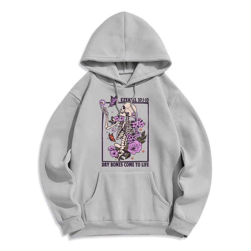Christianartworkshop Dry Bones Rise in Faith Fleecegefütterter Polyester-Hoodie - Grau - 2XL - image 2