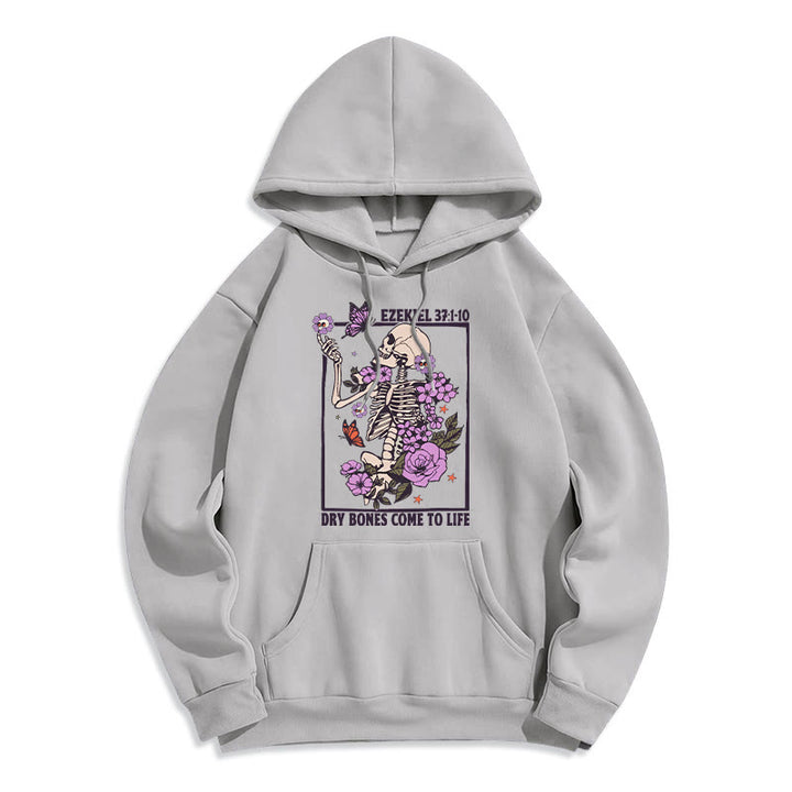 Christianartworkshop Dry Bones Rise in Faith Fleecegefütterter Polyester-Hoodie - Grau - 2XL - image 2