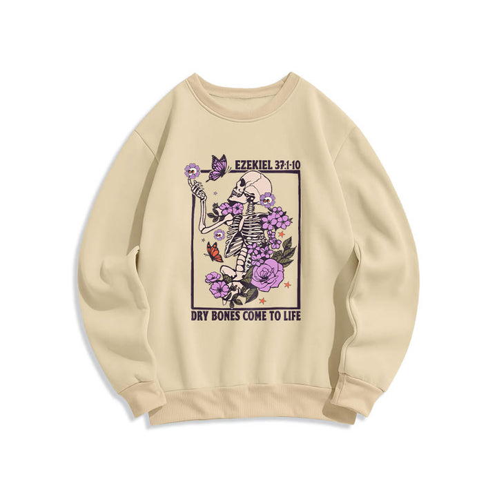 Christianartworkshop Dry Bones Rise in Faith Fleece-gefüttertes Polyester-Sweatshirt - Beige - 2XL - image 4