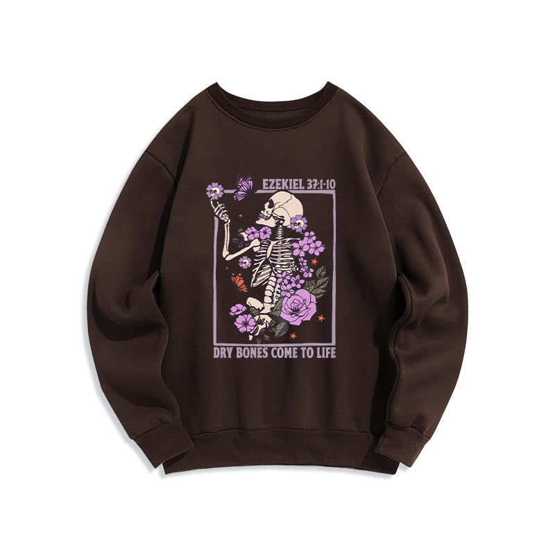 Christianartworkshop Dry Bones Rise in Faith Fleece-gefüttertes Polyester-Sweatshirt - Braun - 2XL - image 6