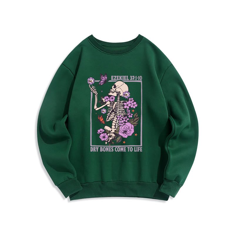 Christianartworkshop Dry Bones Rise in Faith Fleece-gefüttertes Polyester-Sweatshirt - Grün - 2XL - image 6