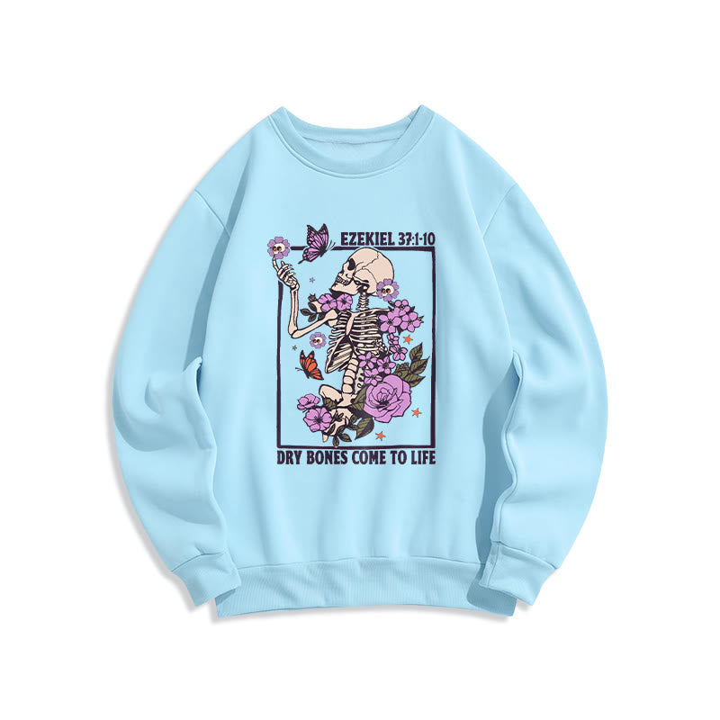 Christianartworkshop Dry Bones Rise in Faith Fleece-gefüttertes Polyester-Sweatshirt - Blau - 2XL - image 4
