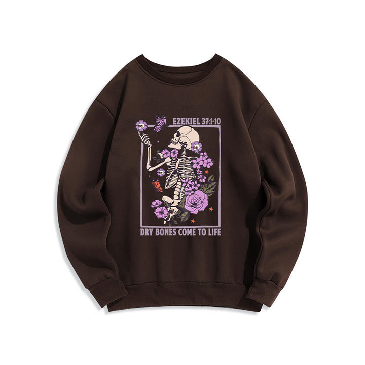 Christianartworkshop Dry Bones Rise in Faith Fleece-gefüttertes Polyester-Sweatshirt - Braun - 2XL - image 7