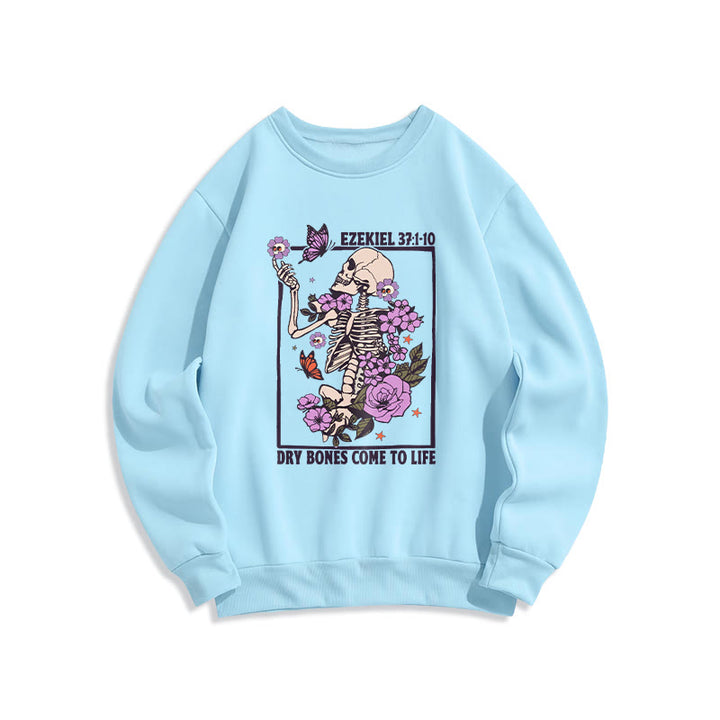 Christianartworkshop Dry Bones Rise in Faith Fleece-gefüttertes Polyester-Sweatshirt - Blau - 2XL - image 3