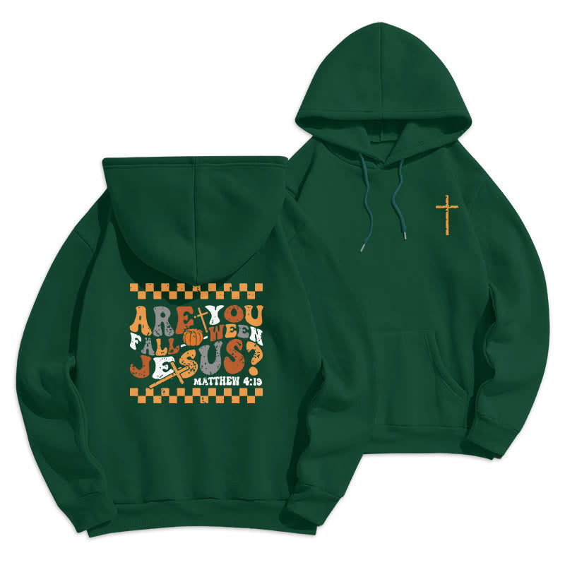 Christianartworkshop Follow Jesus This Fall Matthew 419 Fleece-gefütterter Polyester-Kapuzenpullover - Grün - 2XL - image 5