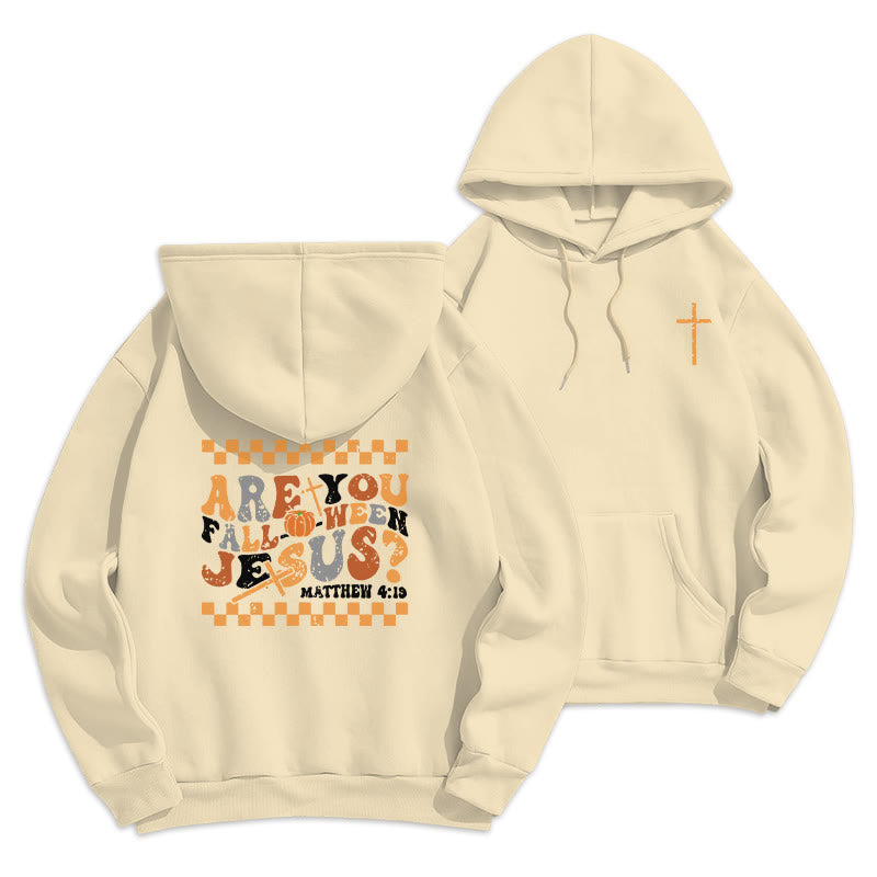 Christianartworkshop Follow Jesus This Fall Matthew 419 Fleece-gefütterter Polyester-Kapuzenpullover - Beige - 2XL - image 2