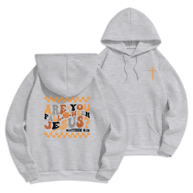 Christianartworkshop Follow Jesus This Fall Matthew 419 Fleece-gefütterter Polyester-Kapuzenpullover - Grau - 2XL - image 0