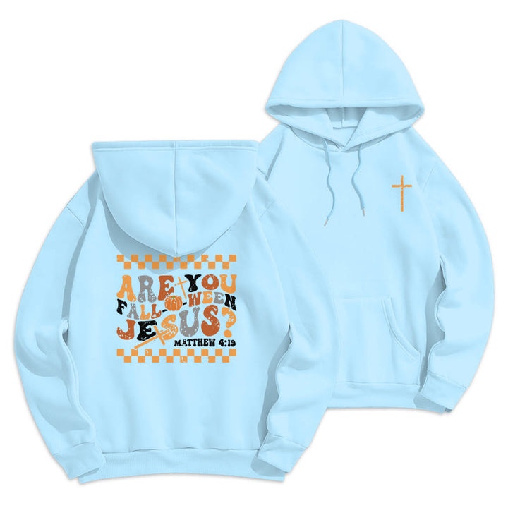 Christianartworkshop Follow Jesus This Fall Matthew 419 Fleece-gefütterter Polyester-Kapuzenpullover - Blau - 2XL - image 4