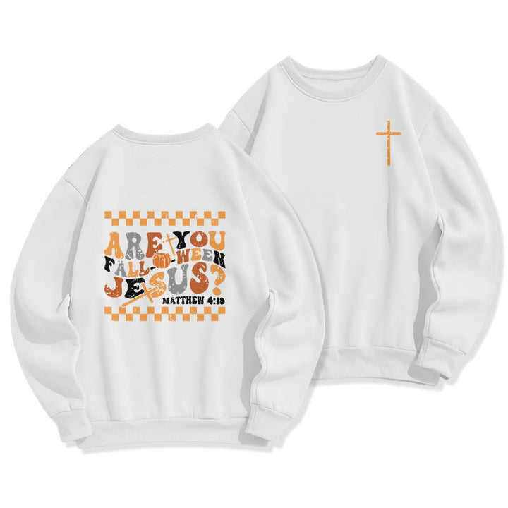 Christianartworkshop Folge Jesus diesen Herbst Matthäus 419 Fleecegefüttertes Polyester-Sweatshirt - Weiß - 2XL - image 3