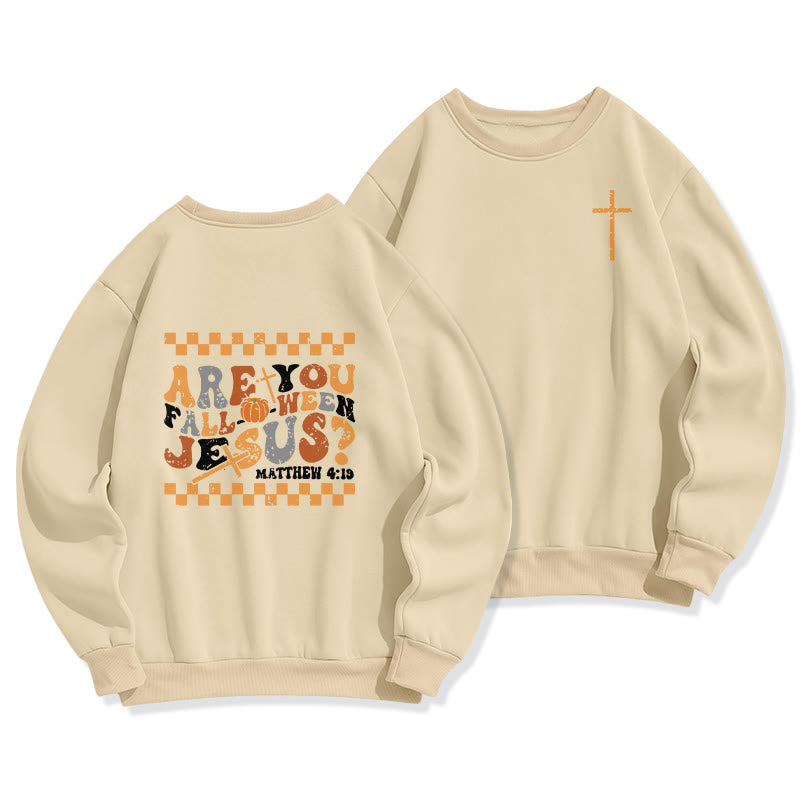 Christianartworkshop Follow Jesus This Fall Matthew 419 Fleece-gefüttertes Polyester-Sweatshirt - Beige - 2XL - image 1