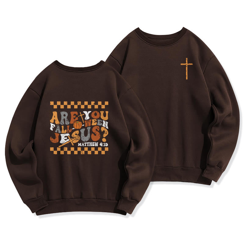 Christianartworkshop Follow Jesus This Fall Matthew 419 Fleece-gefüttertes Polyester-Sweatshirt - Braun - 2XL - image 5