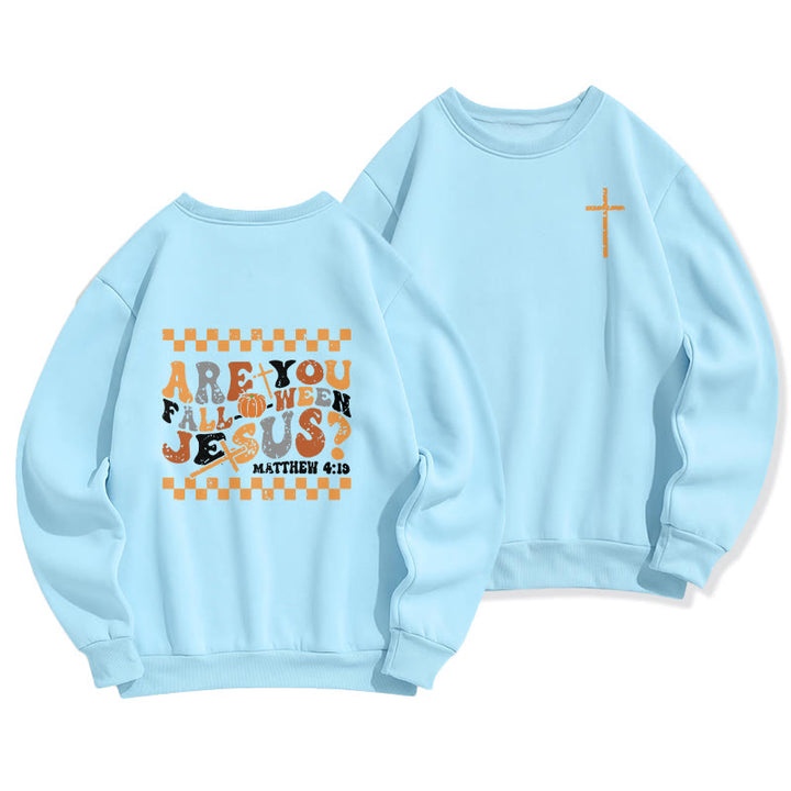 Christianartworkshop Follow Jesus This Fall Matthew 419 Fleece-gefüttertes Polyester-Sweatshirt - Blau - 2XL - image 2