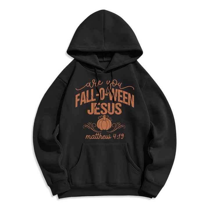 Christianartworkshop Fall for Jesus Kürbis Glaube Fleece gefüttert Polyester Hoodie - Schwarz - 2XL - image 7