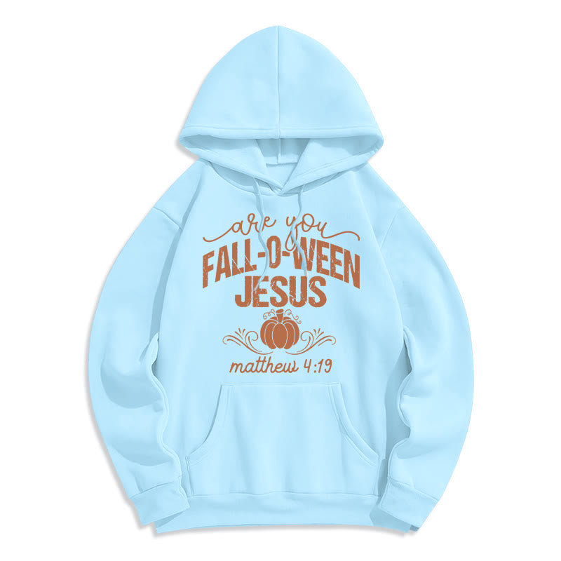 Christianartworkshop Fall for Jesus Kürbis Glaube Fleece gefüttert Polyester Hoodie - Blau - 2XL - image 1