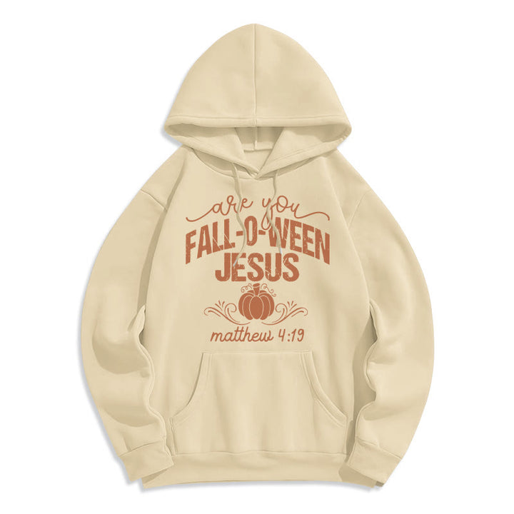 Christianartworkshop Fall for Jesus Kürbis Glaube Fleece gefüttert Polyester Hoodie - Beige - 2XL - image 6
