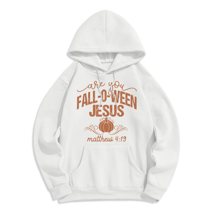 Christianartworkshop Fall for Jesus Kürbis Glaube Fleece gefüttert Polyester Hoodie - Weiß - 2XL - image 3