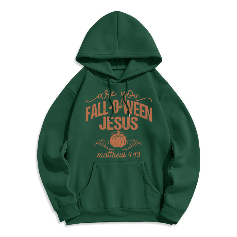 Christianartworkshop Fall for Jesus Kürbis Glaube Fleece gefüttert Polyester Hoodie - Grün - 2XL - image 7