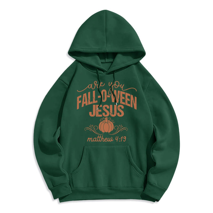 Christianartworkshop Fall for Jesus Kürbis Glaube Fleece gefüttert Polyester Hoodie - Grün - 2XL - image 7
