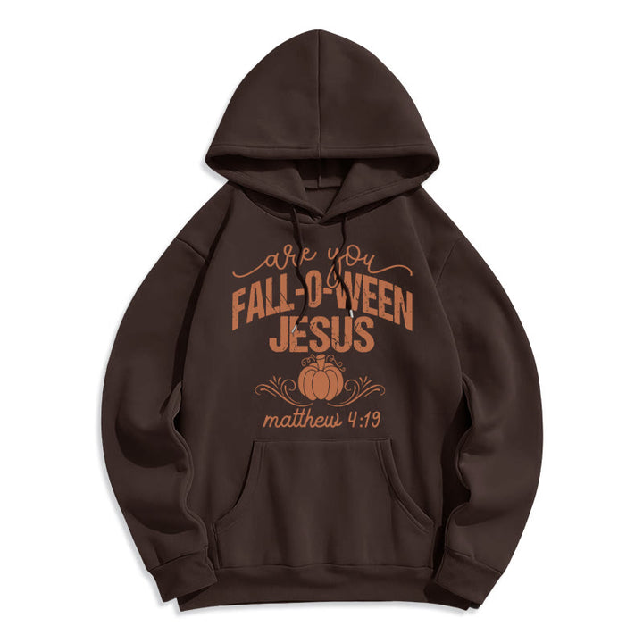 Christianartworkshop Fall for Jesus Kürbis Glaube Fleece gefüttert Polyester Hoodie - Braun - 2XL - image 8