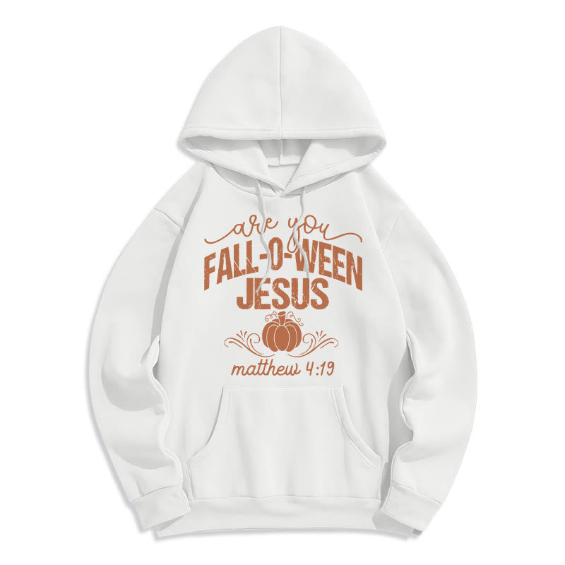 Christianartworkshop Fall for Jesus Kürbis Glaube Fleece gefüttert Polyester Hoodie - Weiß - 2XL - image 2