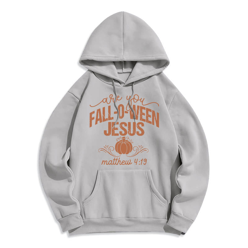 Christianartworkshop Fall for Jesus Kürbis Glaube Fleece gefüttert Polyester Hoodie - Grau - 2XL - image 4