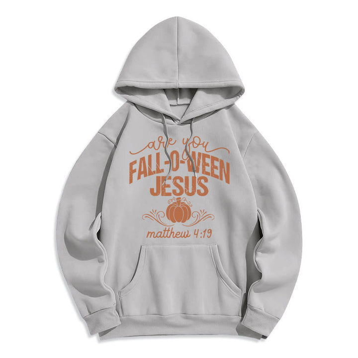 Christianartworkshop Fall for Jesus Kürbis Glaube Fleece gefüttert Polyester Hoodie - Grau - 2XL - image 4