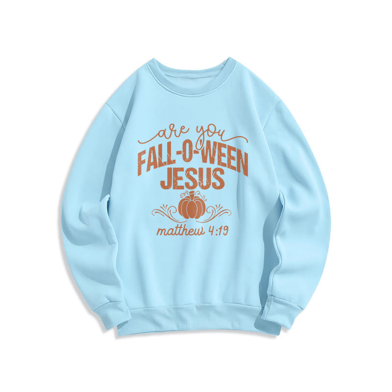 Christianartworkshop Fall for Jesus Kürbis Glaube Fleece gefüttert Polyester Sweatshirt - Blau - 2XL - image 0