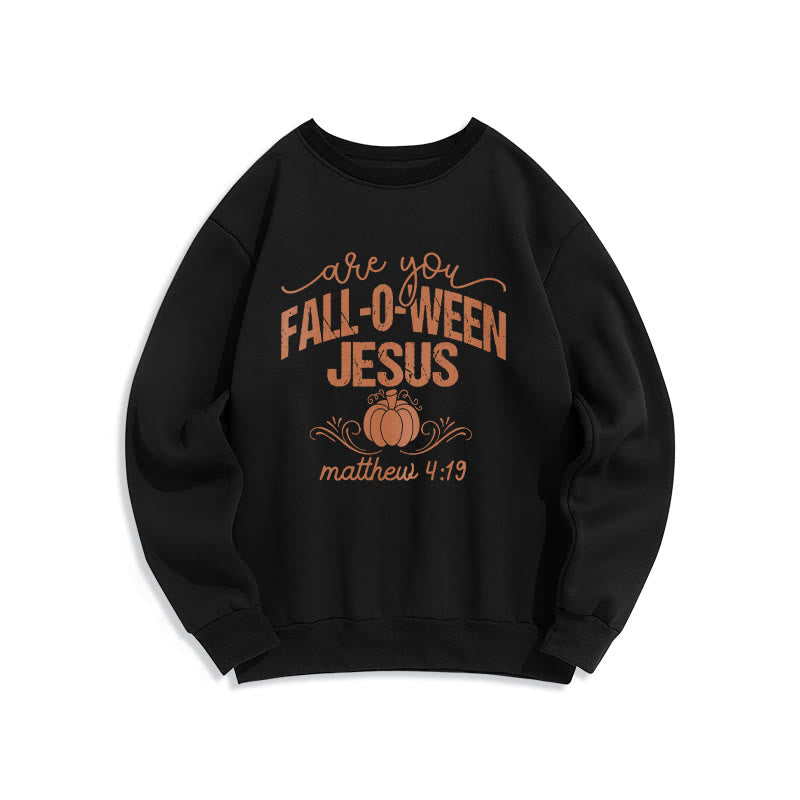 Christianartworkshop Fall for Jesus Kürbis Glaube Fleece gefüttert Polyester Sweatshirt - Schwarz - 2XL - image 4