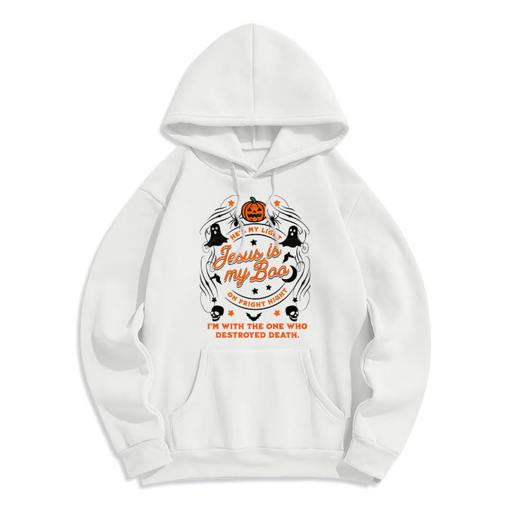 Christianartworkshop Kapuzenpullover aus Polyester mit Fleecefutter im Stil des Heiligen Geistes „Jesus is My Boo“ - Weiß - 2XL - image 0