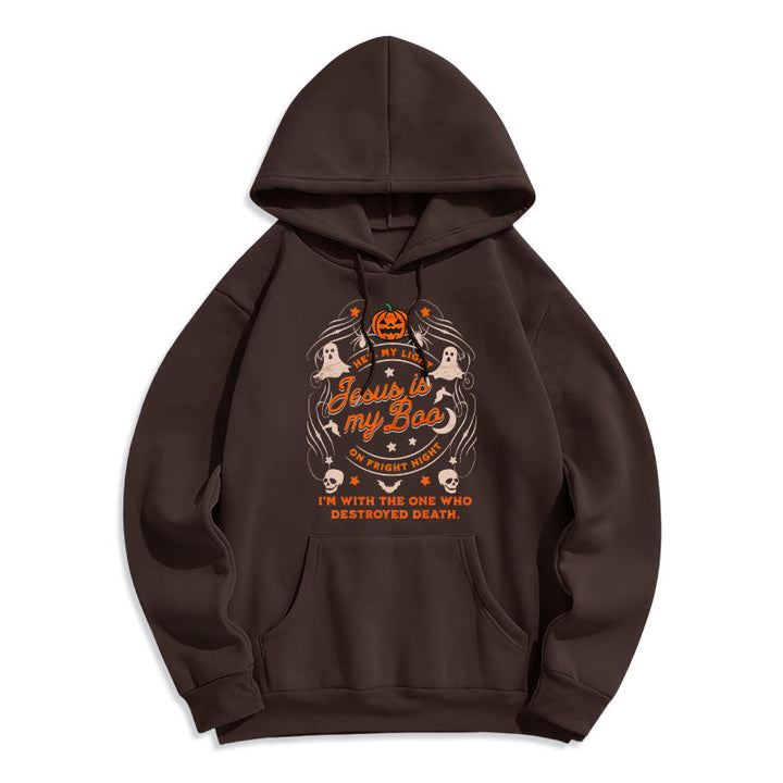 Christianartworkshop Kapuzenpullover aus Polyester mit Fleecefutter im Stil des Heiligen Geistes „Jesus is My Boo“ - Braun - 2XL - image 4