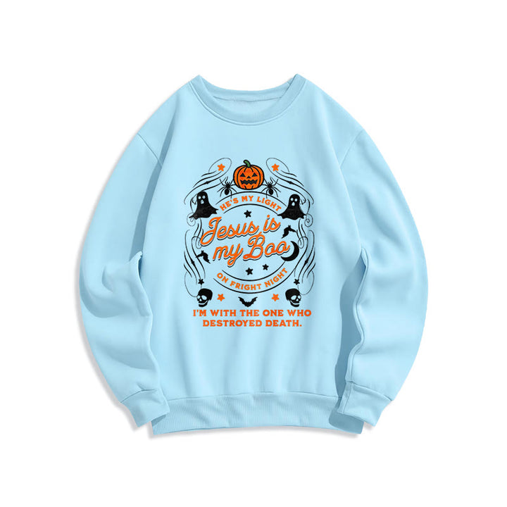 Christianartworkshop Sweatshirt mit Fleecefutter aus Polyester im Stil des Heiligen Geistes „Jesus is My Boo“ - Blau - 2XL - image 4