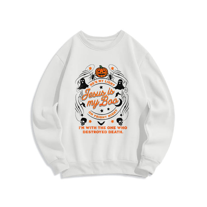 Christianartworkshop Sweatshirt mit Fleecefutter aus Polyester im Stil des Heiligen Geistes „Jesus is My Boo“ - Weiß - 2XL - image 1
