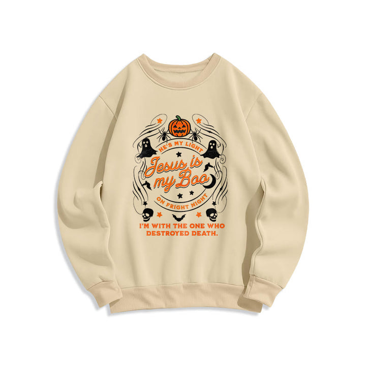 Christianartworkshop Sweatshirt mit Fleecefutter aus Polyester im Stil des Heiligen Geistes „Jesus is My Boo“ - Beige - 2XL - image 3