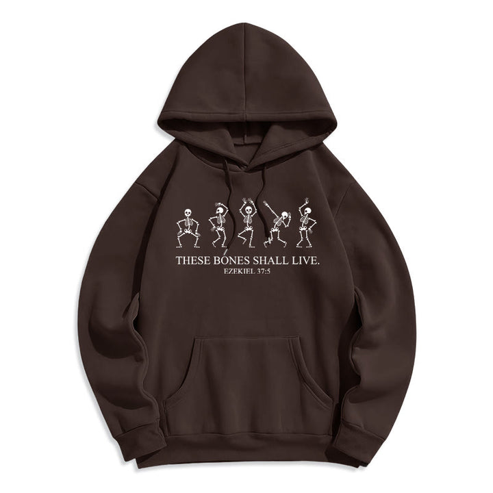 Christianartworkshop These Bones Shall Live Dance of Faith Kapuzenpullover aus Polyester mit Fleecefutter - Braun - 2XL - image 3