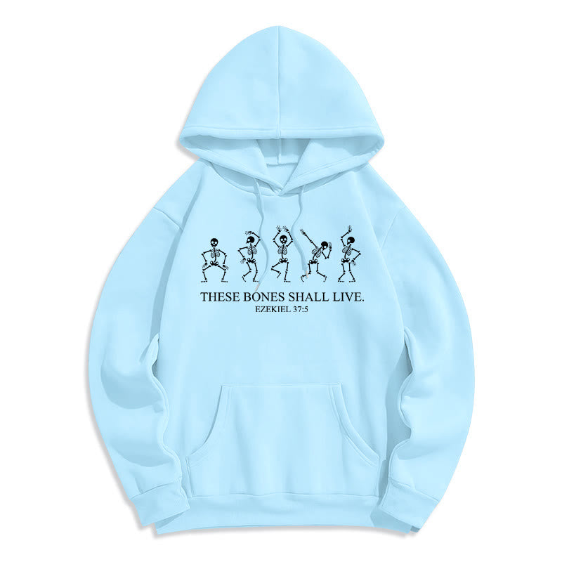 Christianartworkshop These Bones Shall Live Dance of Faith Kapuzenpullover aus Polyester mit Fleecefutter - Blau - 2XL - image 5