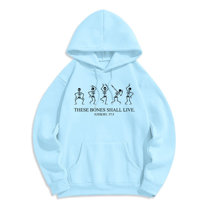 Christianartworkshop These Bones Shall Live Dance of Faith Kapuzenpullover aus Polyester mit Fleecefutter - Blau - 2XL - image 5