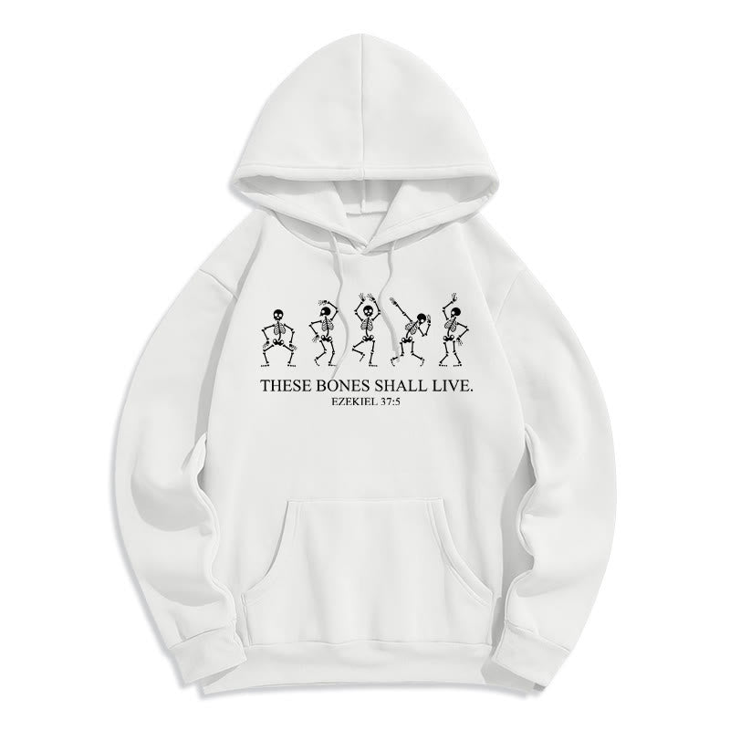 Christianartworkshop These Bones Shall Live Dance of Faith Kapuzenpullover aus Polyester mit Fleecefutter - Weiß - 2XL - image 3