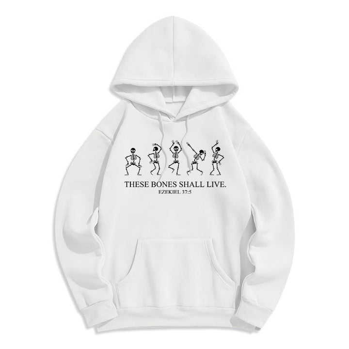 Christianartworkshop These Bones Shall Live Dance of Faith Kapuzenpullover aus Polyester mit Fleecefutter - Weiß - 2XL - image 4