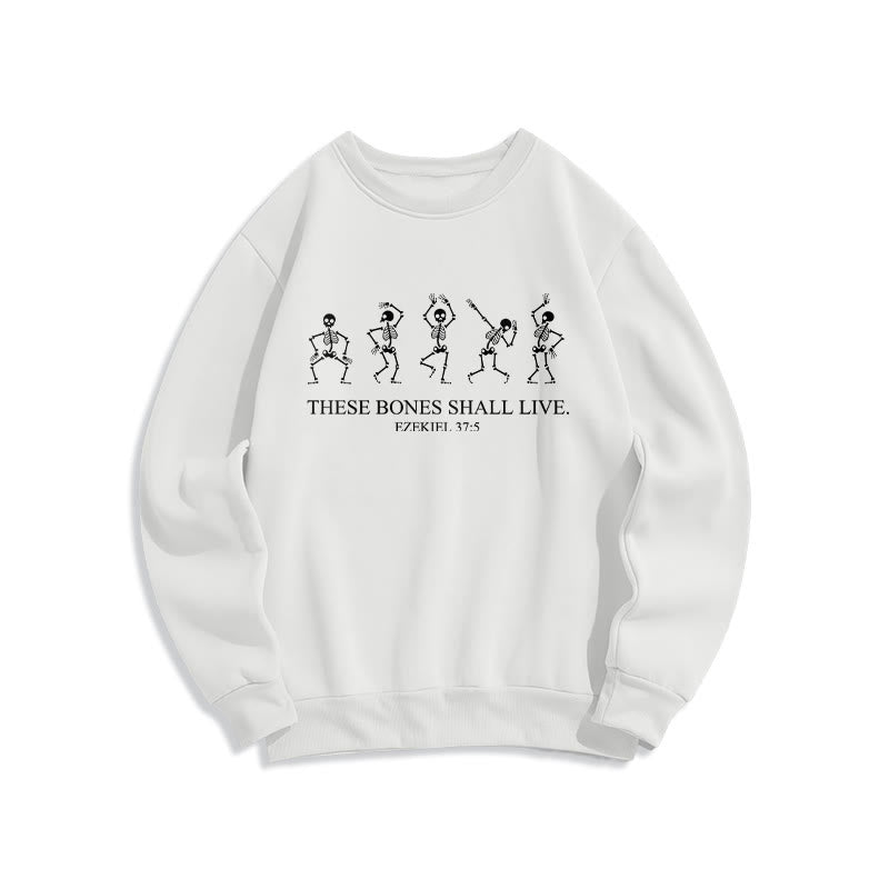 Christianartworkshop These Bones Shall Live Dance of Faith Sweatshirt aus Polyester mit Fleecefutter - Weiß - 2XL - image 1