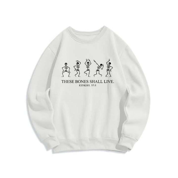 Christianartworkshop These Bones Shall Live Dance of Faith Sweatshirt aus Polyester mit Fleecefutter - Weiß - 2XL - image 1