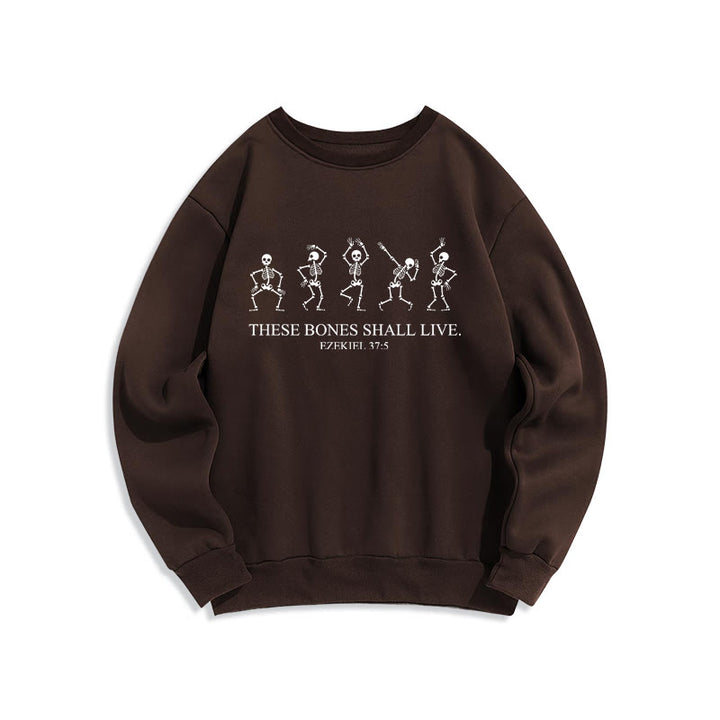 Christianartworkshop Diese Knochen werden leben Tanz des Glaubens Fleecegefüttertes Polyester-Sweatshirt - Braun - 2XL - image 5