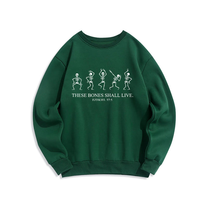 Christianartworkshop Diese Knochen werden leben Tanz des Glaubens Fleecegefüttertes Polyester-Sweatshirt - Grün - 2XL - image 4