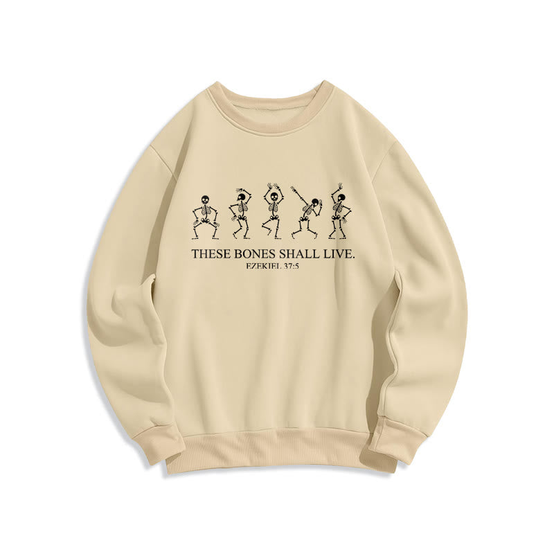 Christianartworkshop Diese Knochen werden leben Tanz des Glaubens Fleecegefüttertes Polyester-Sweatshirt - Beige - 2XL - image 2