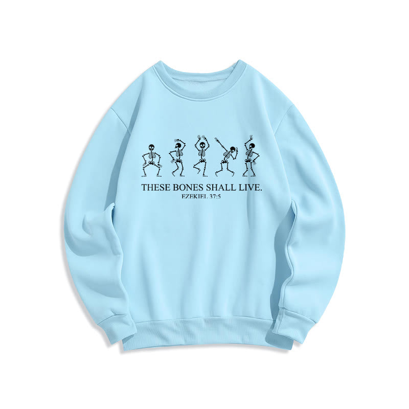 Christianartworkshop Diese Knochen werden leben Tanz des Glaubens Fleecegefüttertes Polyester-Sweatshirt - Blau - 2XL - image 3