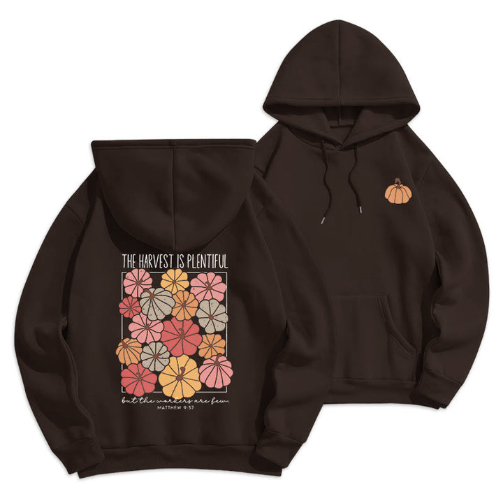 Christianartworkshop Harvest Grace in Every Pumpkin Fleece-gefütterter Polyester-Hoodie - Braun - 2XL - image 6
