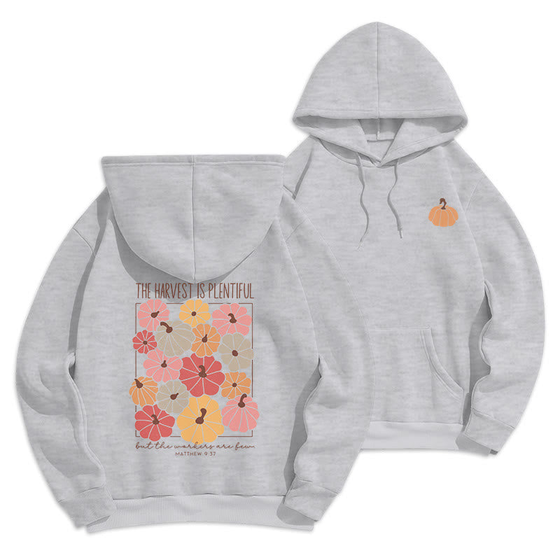Christianartworkshop Harvest Grace in Every Pumpkin Fleece-gefütterter Polyester-Hoodie - Grau - 2XL - image 4