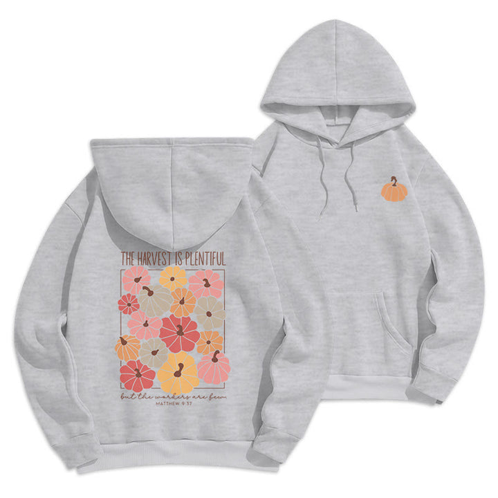 Christianartworkshop Harvest Grace in Every Pumpkin Fleece-gefütterter Polyester-Hoodie - Grau - 2XL - image 4
