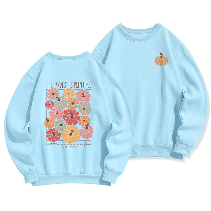 Christianartworkshop Harvest Grace in Every Pumpkin Fleece-gefüttertes Polyester-Sweatshirt - Blau - 2XL - image 2